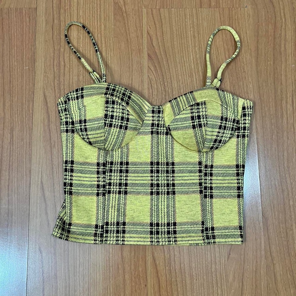 Yellow plaid top